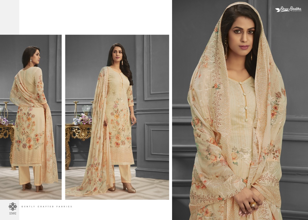 Shalika Vol 62 - Pure Georgette Top With Heavy Santoon Bottom And Inner, Chiffon Dupatta With Aari Work Digital Print | Quick Dry, Hand Wash, All Season Wear