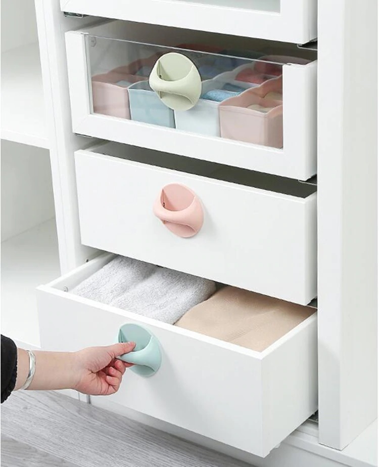 Self Adhesive Door Handles - Abs Plastic, 8.4 X 3 Cm, Random Colors | Perfect For Furniture Applications, Pack Of 4 Pieces