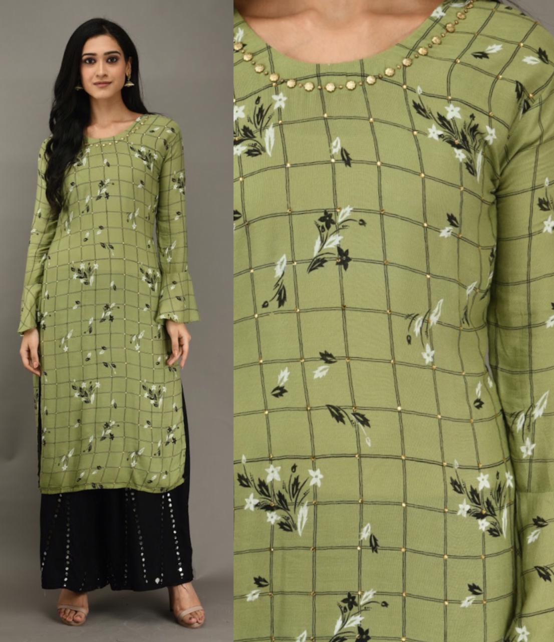 Multi Printed Kurti Plazzo Y