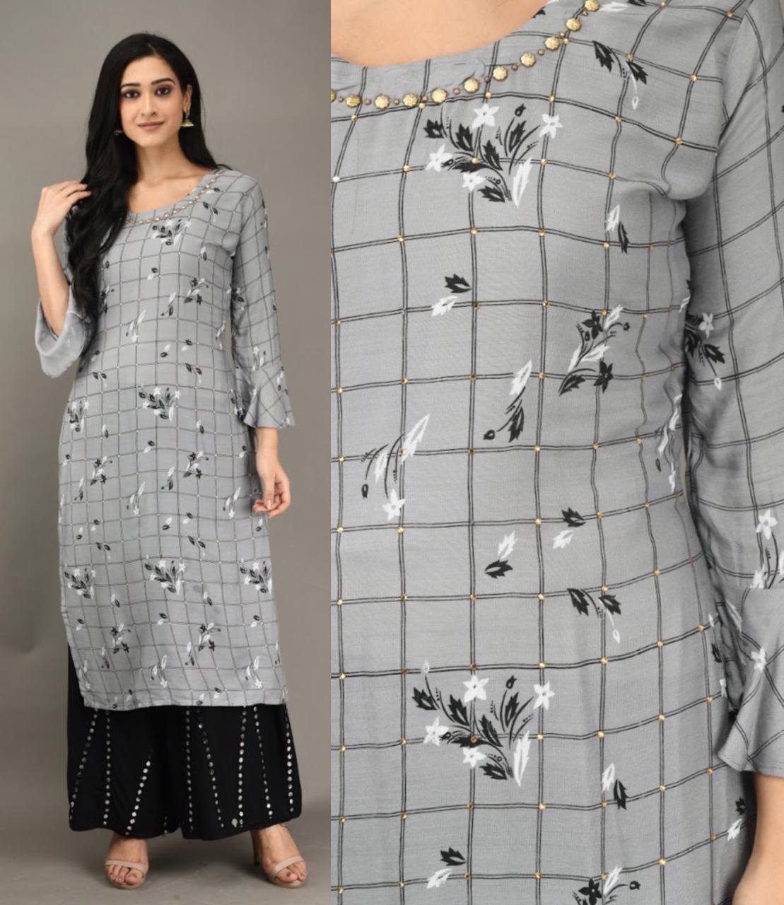 Multi Printed Kurti Plazzo Y