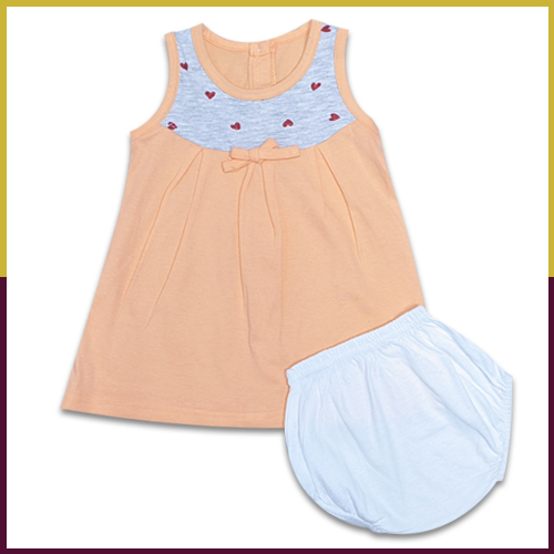 Baby Girl Frock - Cotton, Customized Size, Pink | Trendy Sleeveless Design, Anti-uv, Quick Dry, Washable, No Fade