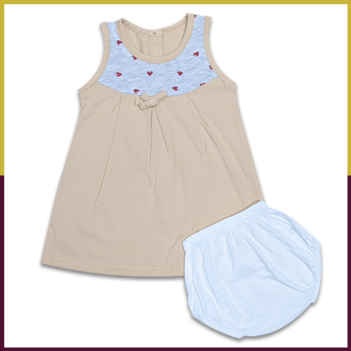 Baby Girl Frock - Cotton, Customized Size, Pink | Trendy Sleeveless Design, Anti-uv, Quick Dry, Washable, No Fade