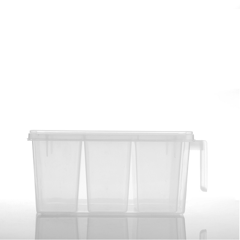 3 Section Clear Storage Organizer With Lid - Plastic, 32 X 15 X 15 Cm | Ideal Kitchen Usage, Compact Design With Lid For Efficient Storage