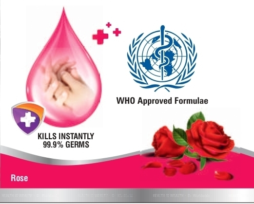 Hansol Rose Liquid Hand Sanitizer - Ethanol 72.94% V/v, 500 Ml , Kills Bacteria Without Water, Fast Acting, Rose Water Fragrance