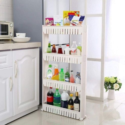 Plastic 4 Tier Kitchen Rack (Grey)