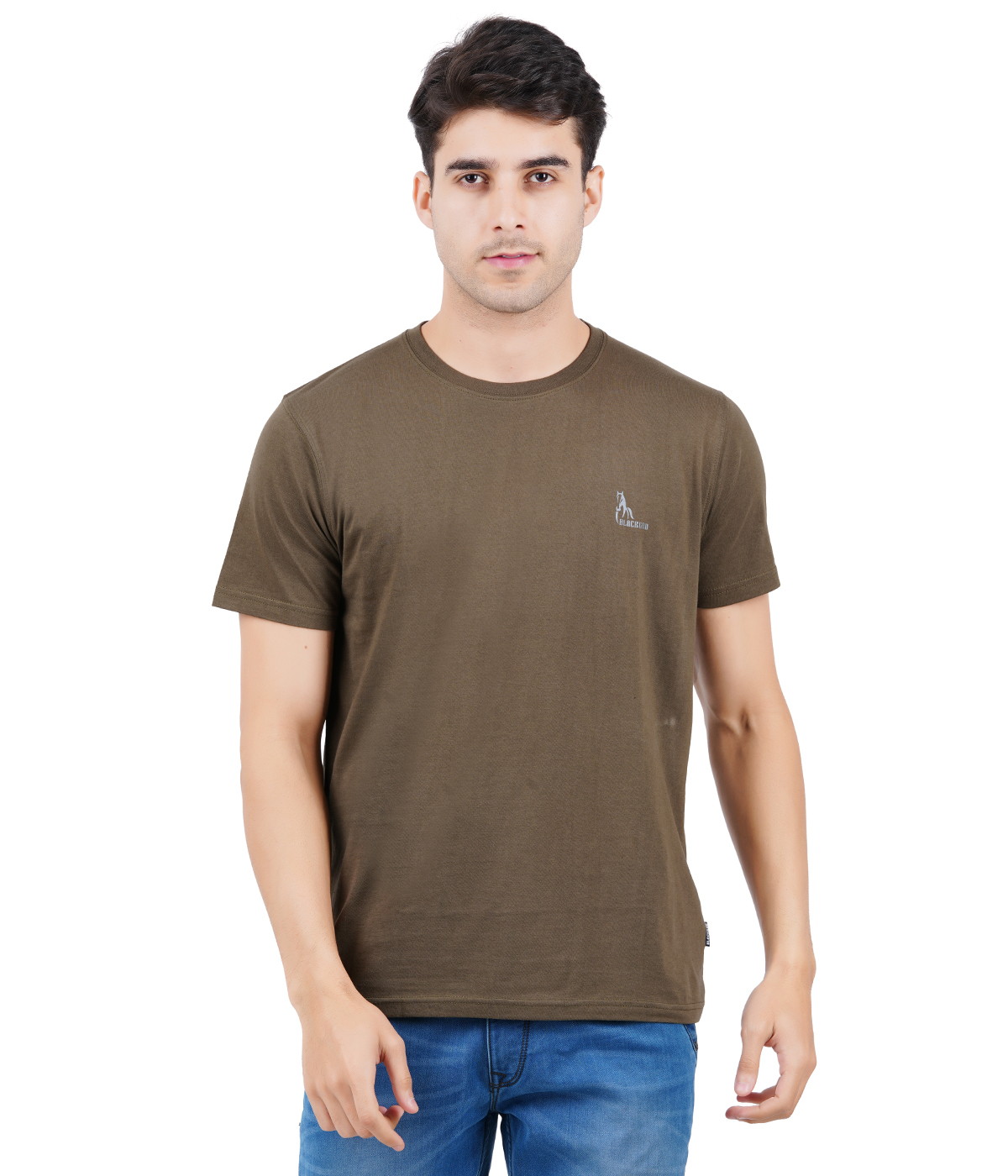 Men's Round Neck T-shirt - Cotton Blend, Sizes M, S, Xl | Plain Pattern, Short Sleeves
