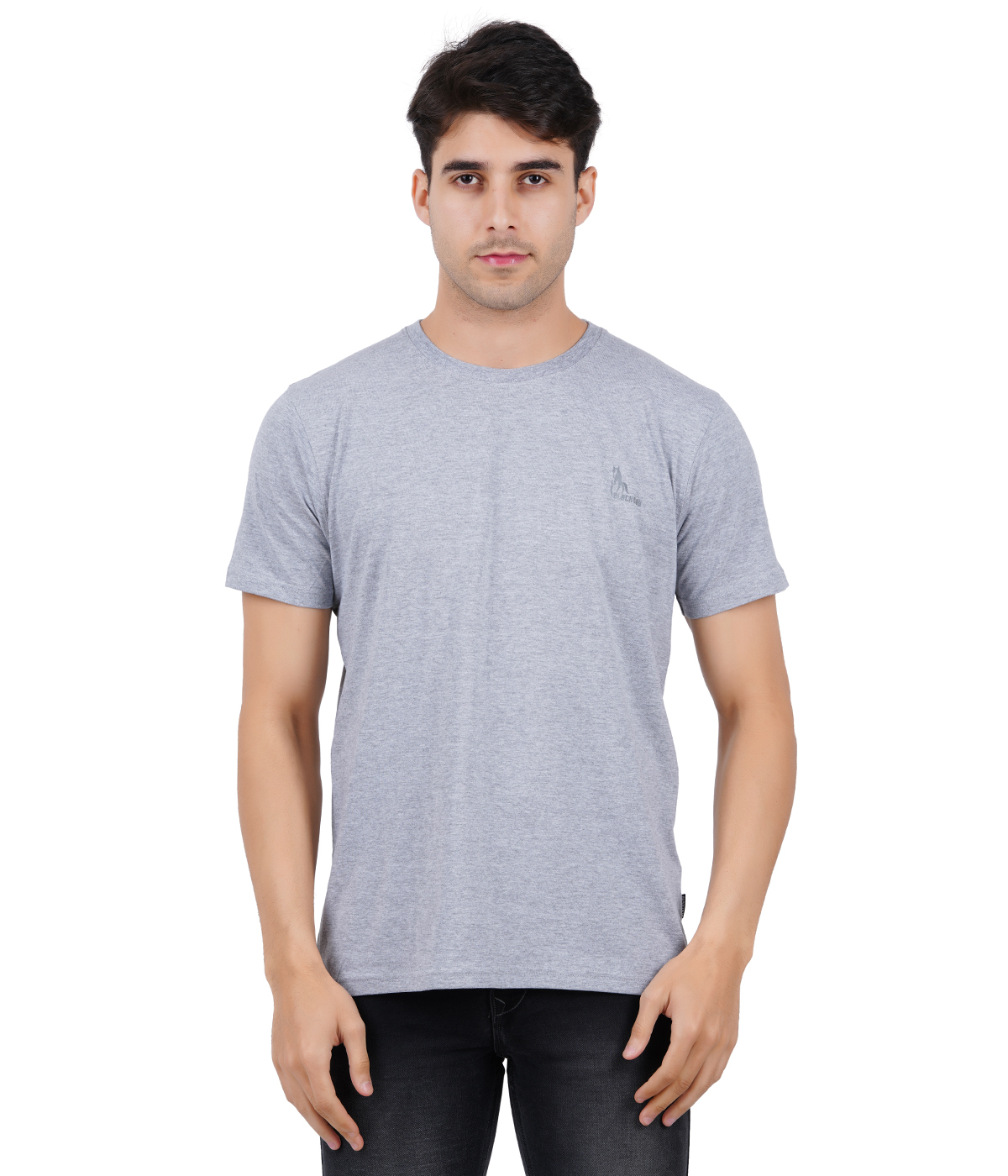 Men's Round Neck T-shirt - Cotton Blend, Sizes M, S, Xl | Plain Pattern, Short Sleeves