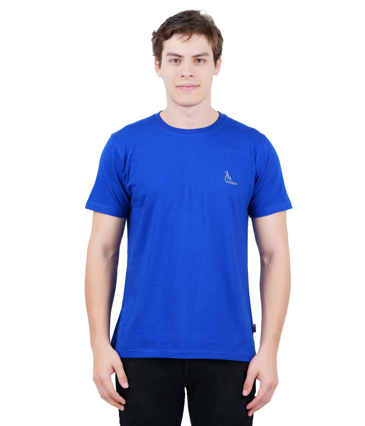 Men's Round Neck T-shirt - Cotton Blend, Sizes M, S, Xl | Plain Pattern, Short Sleeves