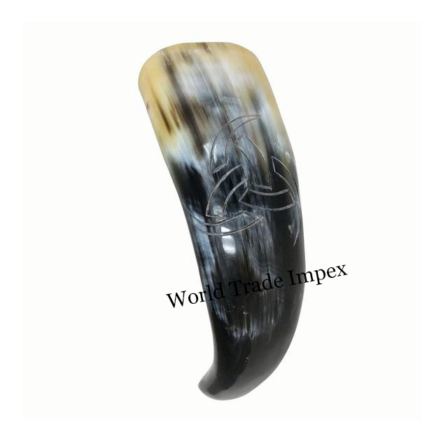 Viking Drinking Horn - Real Ox Horn, 50ml To 1000ml Capacity, Natural Horn Color, Authentic Viking Style
