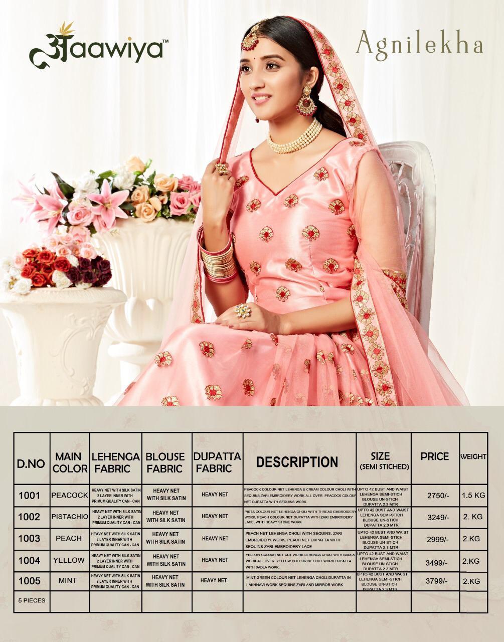 Traditional Agnilekha Vol-1 Heavy Net With Satin Silk Lehengha Choli