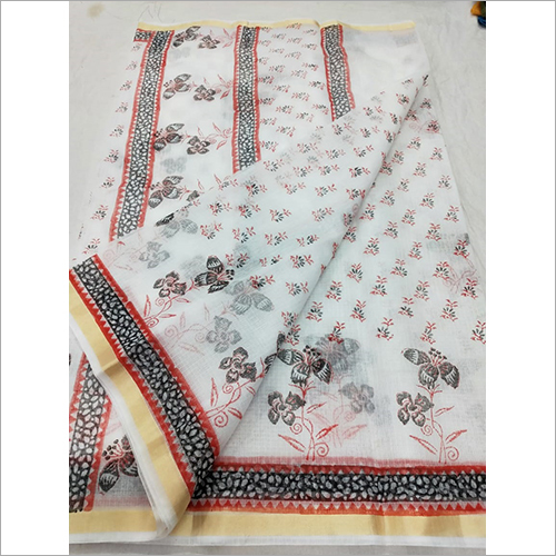 Ladies Printed Cotton Saree - Color: As Per Client Requirment.
