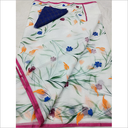 Ladies Fancy Printed Cotton Saree - Color: As Per Client Requirment.