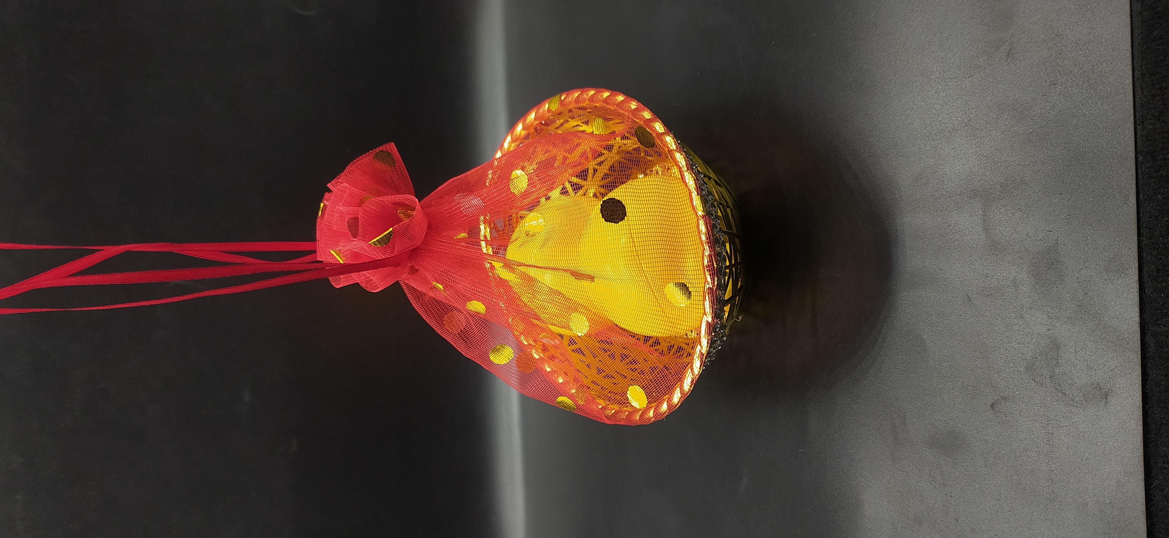 Multicolor Polka Net Ladoo Packing Basket