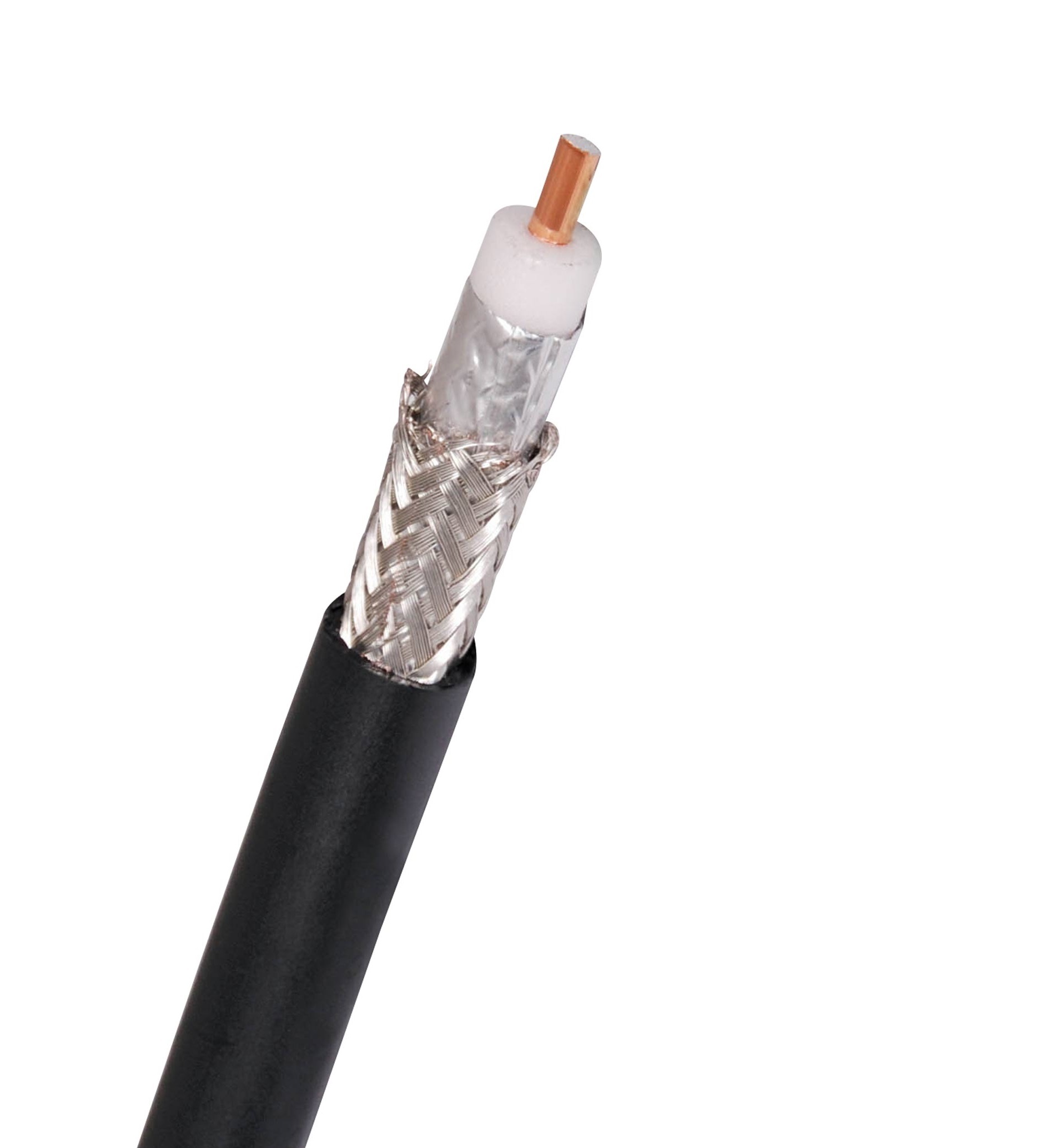 Hlf 600 Cable - Pvc Coaxial Design, 500 Mtr Length, Black Pe Jacket | Features 34awg Tinned Copper Braid, Solid Copper Clad Aluminum Wire, Indoor/outdoor Use