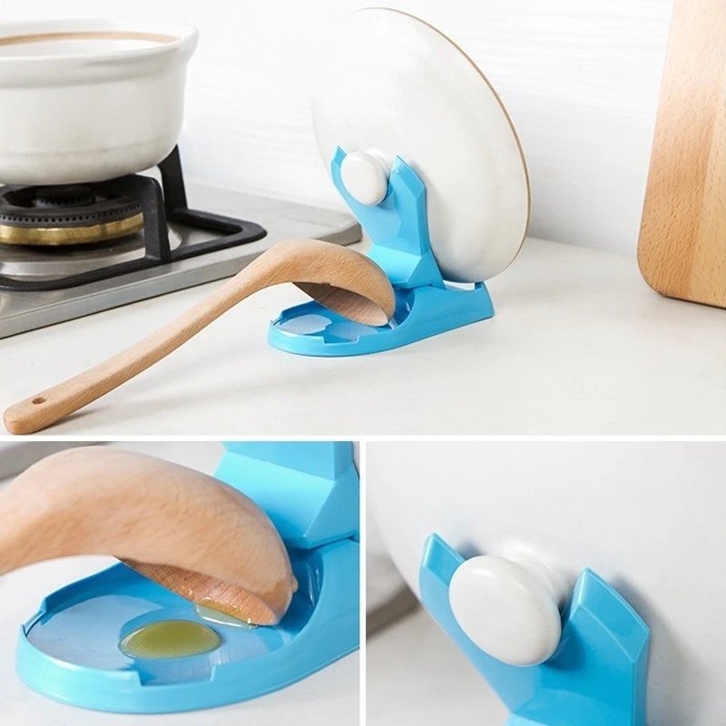 Foldable Lid & Spoon Rack - Plastic, 14x8.5x12.5 Cm , Ideal For Kitchen Use With Random Shade & Convenient Packing Size Of 17x11.2x8 Cm