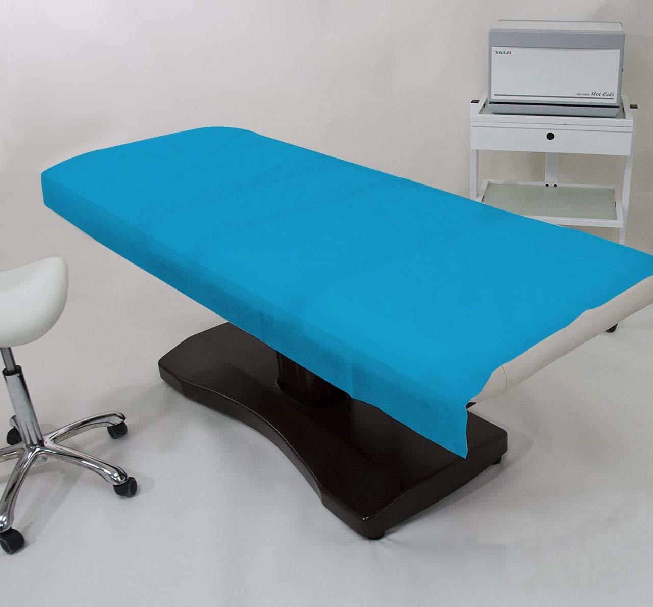 Disposable Bedsheet With Disposable Pillow Cover - Spunbond Nonwoven Fabric, Medical Blue And White | 1 Set With Ultrasonically Sealed Pillow Cover