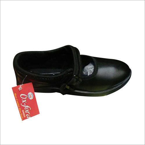 Girls Black School Shoes - Leather Material, Available Sizes 6-9, Box Packaging