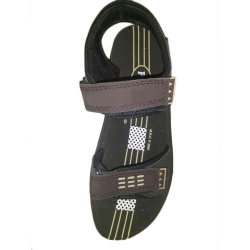 Stylish Mens Sandals - PVC Material, Size 6-9, Brown Color | Velcro Closure, Flat Heel, Casual Style for Men, All-Season Versatility