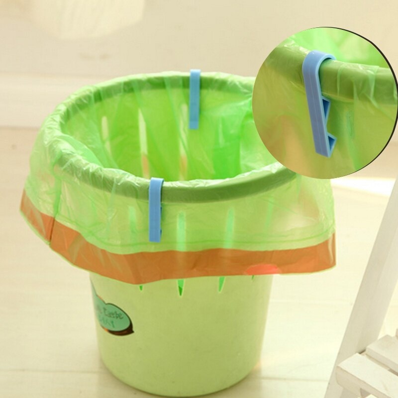 2 Pcs Trash Can Garbage Bag Holder Clips - Plastic, 5.5 X 1 X 1.3 Cm , Random Shade, Ideal For Kitchen Organization And Efficient Waste Management