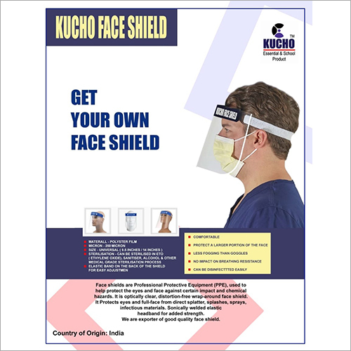 Safety Face Shield - Transparent PVC, 10x8 Inches | Multi-Color, Lightweight, Scratch-Resistant, Comfortable Fit