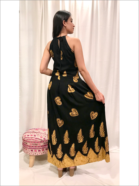 Batik Halter Dress In Rayon