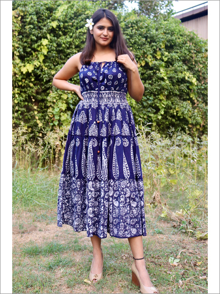 Batik Halter Dress In Panels With Different Batik Motifs