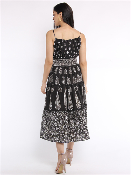 Batik Halter Dress In Panels With Different Batik Motifs
