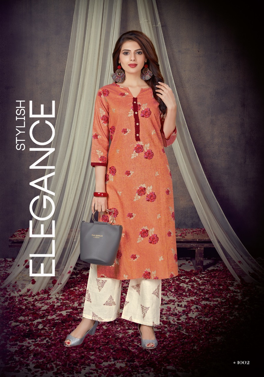 Washable Candy Cotton With Heavy Foil Kurti With Plazzo