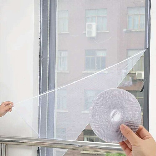 DIY Mosquito Mesh Net Curtain - Polyester Fiber, 150 x 130 Cm, White Shade | Lightweight, Easy to Install, Versatile Usage