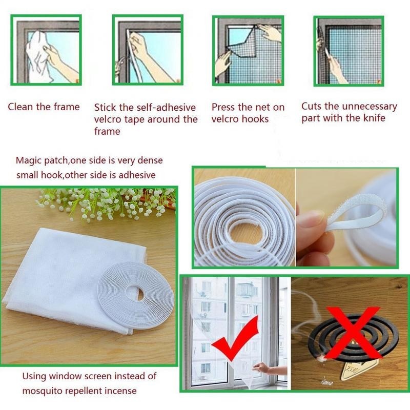 Diy Mosquito Mesh Net Curtain - Polyester Fiber, 150 X 130 Cm, White Shade | Lightweight, Easy To Install, Versatile Usage