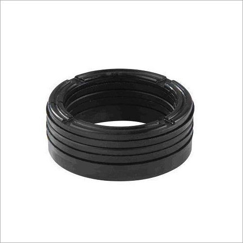Chevron Packing V Seal Set - Rubber Material, 5 Piece Black Round Pack, Ideal for Industrial Use