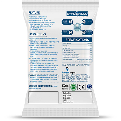 White Safeshield N95 Ffp2 Respirators