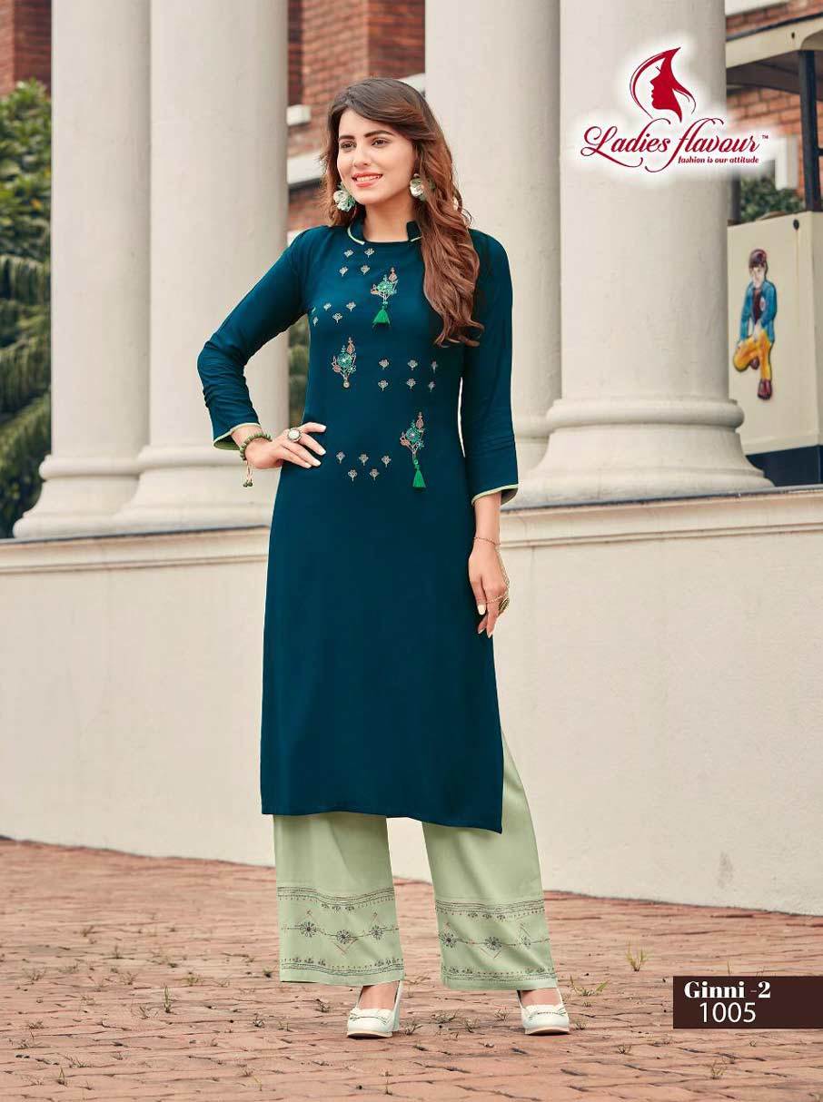 Ginni Vol-2 Rayon Kurti Catalogue Set - Color: As Per Catalog