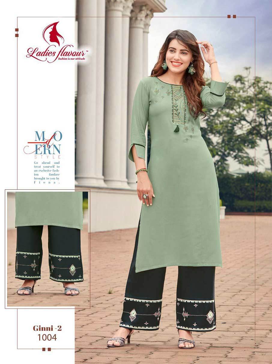Ginni Vol-2 Rayon Kurti Catalogue Set - Color: As Per Catalog