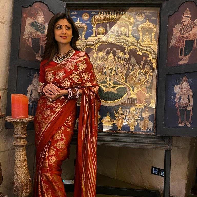 Multi Colour Pure Lichi Silk Saree