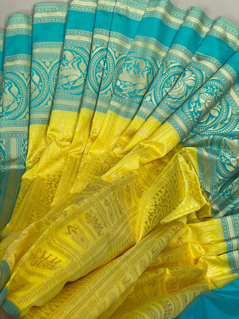Multi Colour Ladies Bangalore Silk Saree