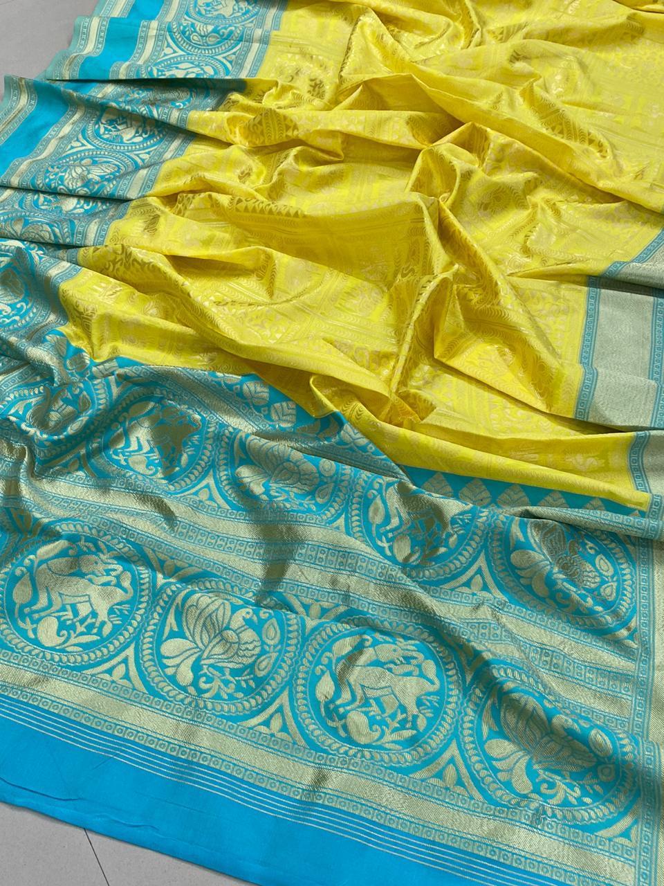 Multi Colour Ladies Bangalore Silk Saree