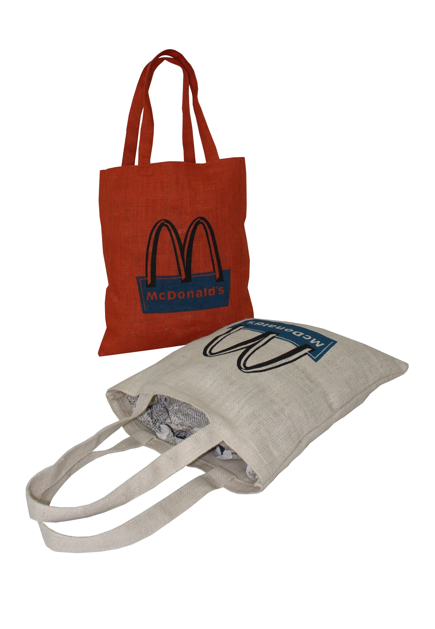 Customized Jute Fabric Tote Bag With Self Handle