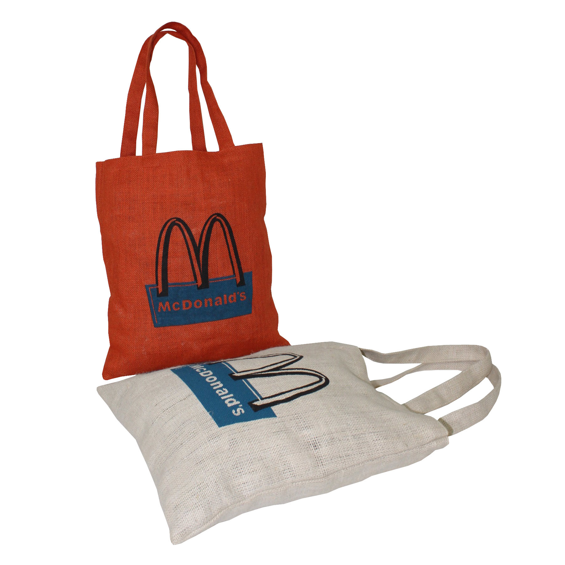 Customized Jute Fabric Tote Bag With Self Handle