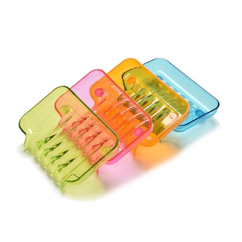Plastic Waterfall Suction Soap Tray - 13x9x2 Cm, Random Color, Lightweight 50 Gms Ideal For Bathroom Use