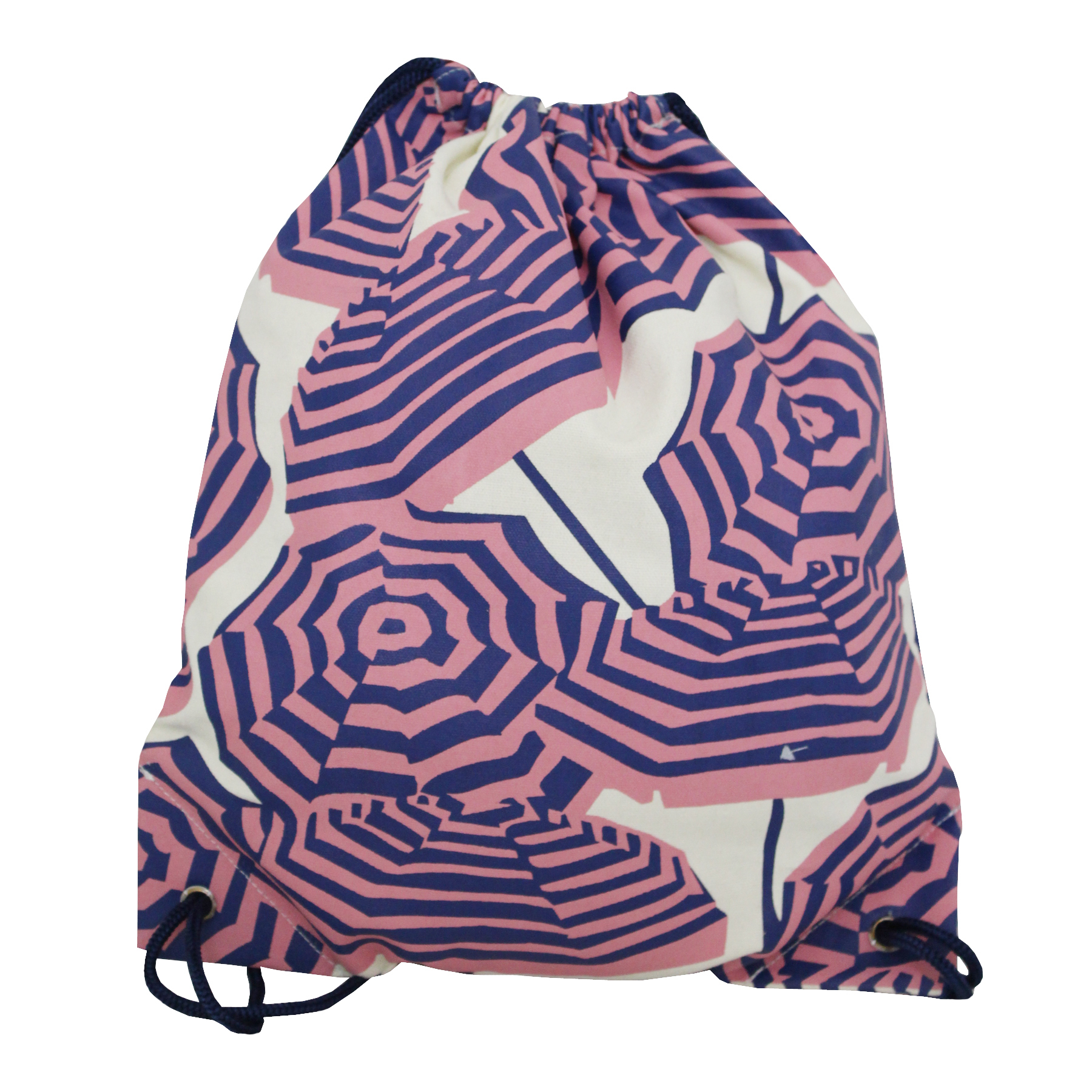 Washed Canvas Drawstring Backpack - 41h X 34w Cm, Eco-friendly Umbrella Print, Reusable Design, 148 Grams, Custom Colors Available