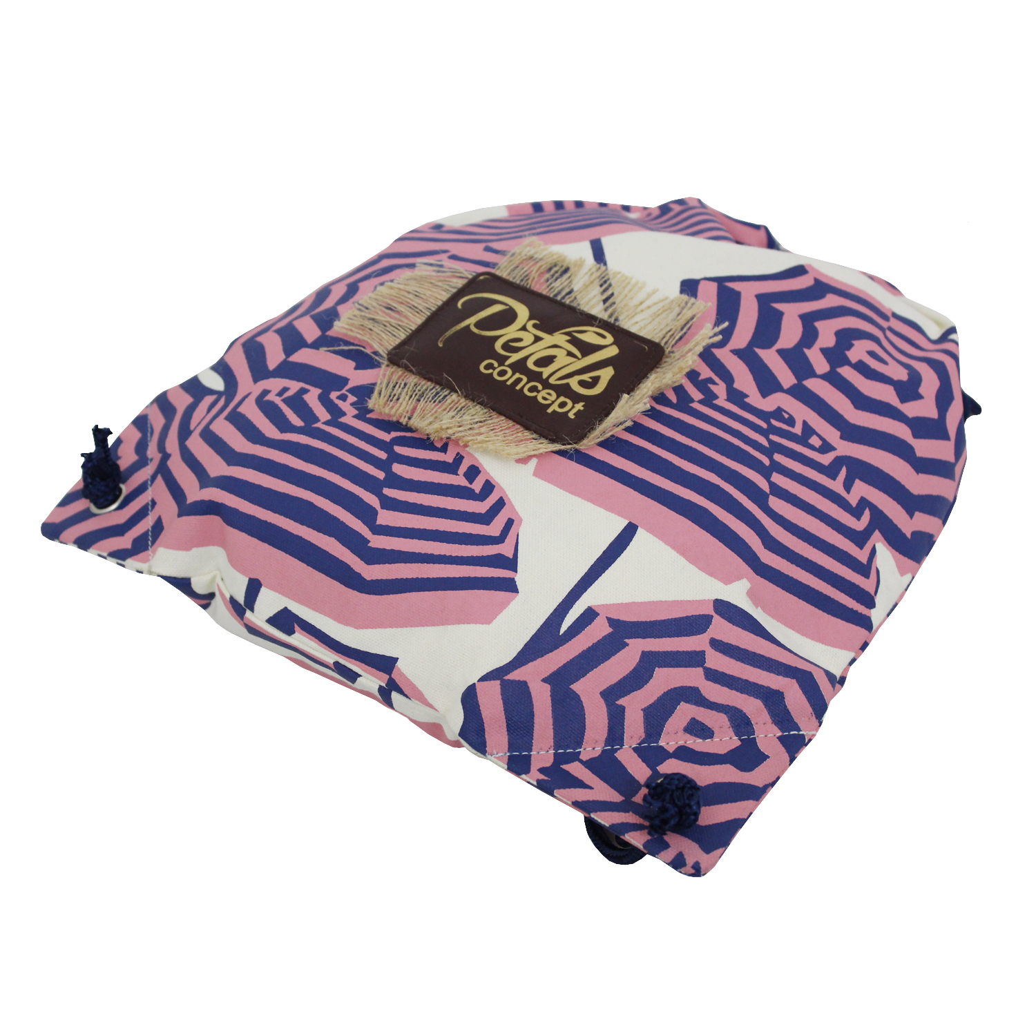 Washed Canvas Drawstring Backpack - 41h X 34w Cm, Eco-friendly Umbrella Print, Reusable Design, 148 Grams, Custom Colors Available