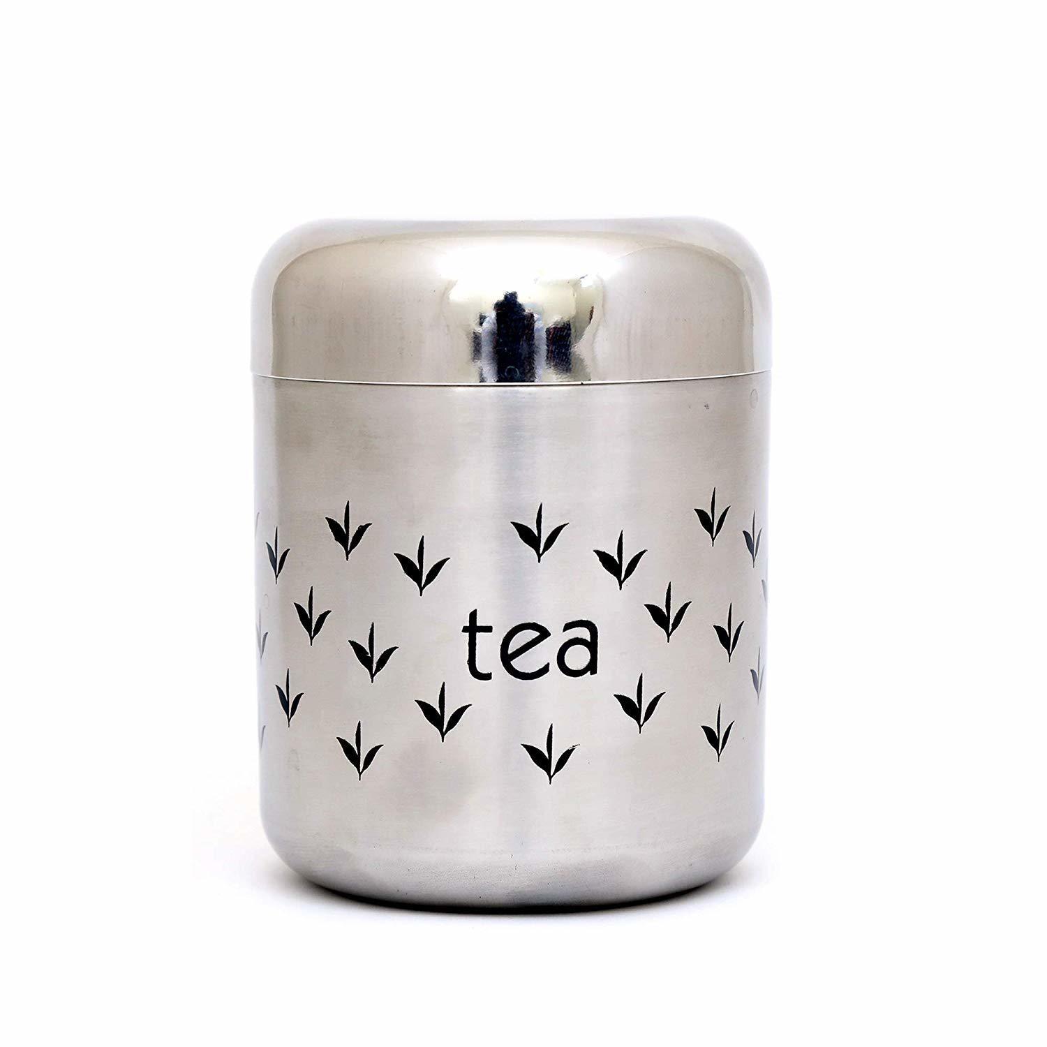 Tea Coffee Sugar Container Set - Stainless Steel, 500-900 Ml Capacity, Elegant Silver Finish | Airtight, Leak-proof, Dishwasher Safe Design