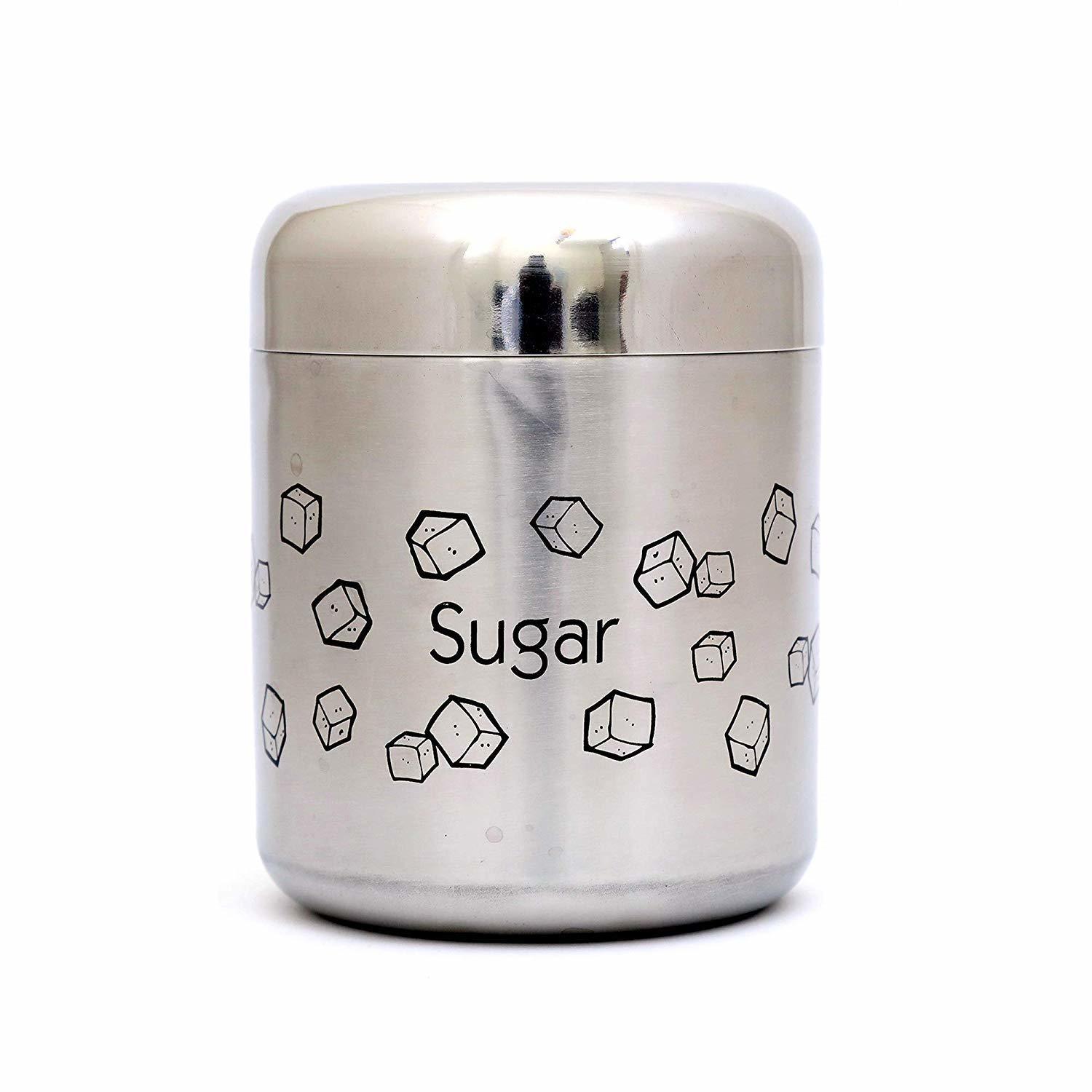 Tea Coffee Sugar Container Set - Stainless Steel, 500-900 Ml Capacity, Elegant Silver Finish | Airtight, Leak-proof, Dishwasher Safe Design