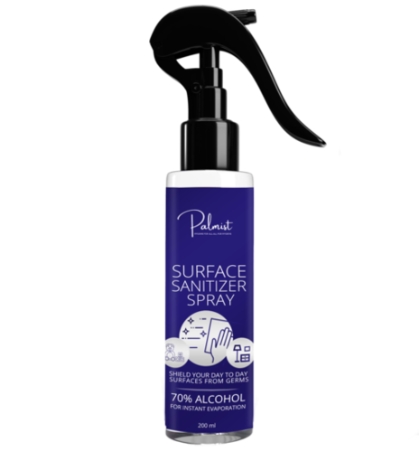 200ML PALMIST Surface Sanitizer Spray - Transparent, 200 Milliliter , Effortless Use, Long-lasting Germ Protection for Surfaces