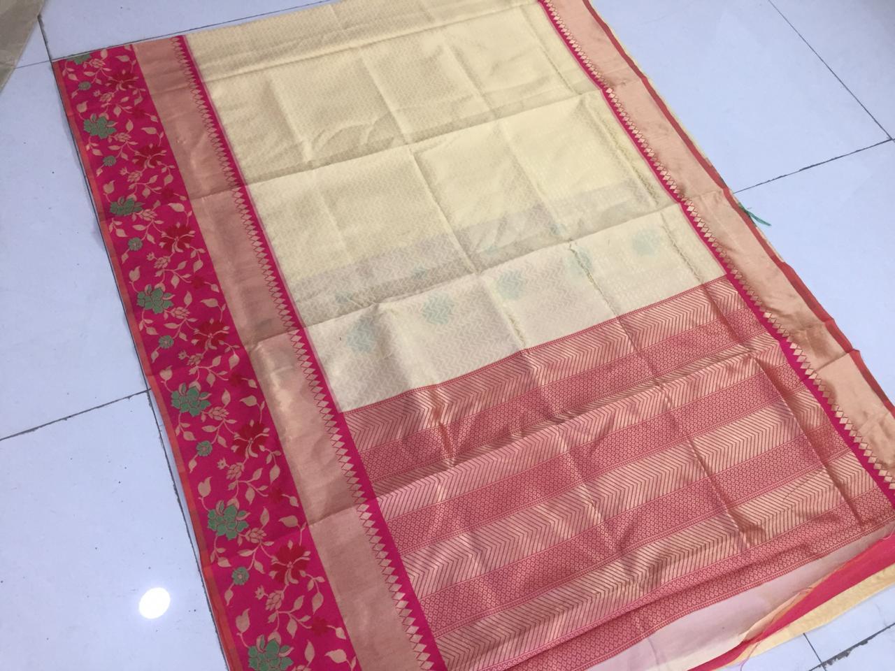 Ladies Heavy Banarasi Silk Saree - Multi Color, Exclusive Jacquard Work & Beautiful Rich Pallu | Ideal For Traditional Occasions, All Seasons
