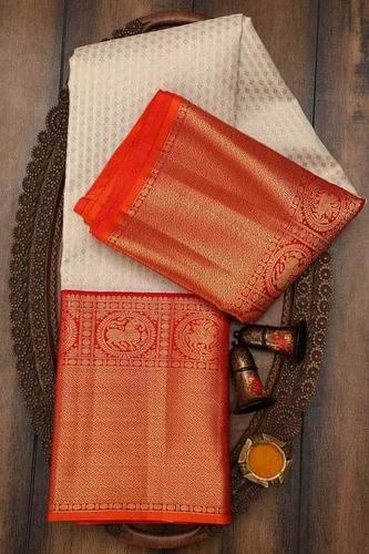 मल्टी कलर लेडीज़ कांचीपुरम साड़ी