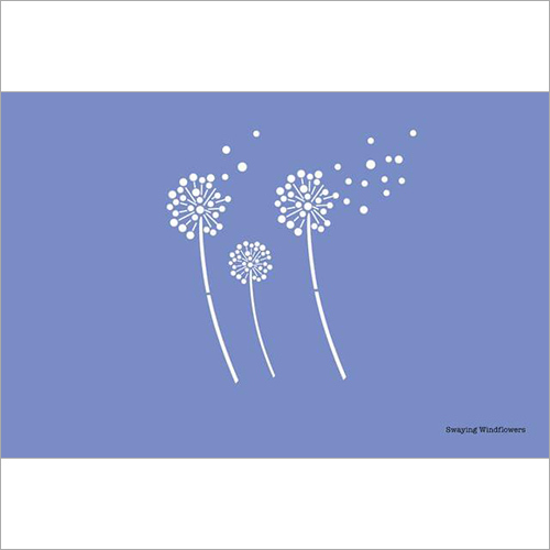 स्वेइंग विंड फ्लावर स्टैंसिल