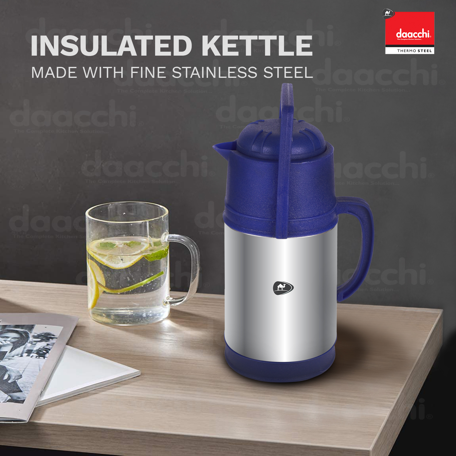 Blue Colored Stainless Steel Insulated Kettle