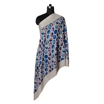 Fine Wool Screen Printed Stole